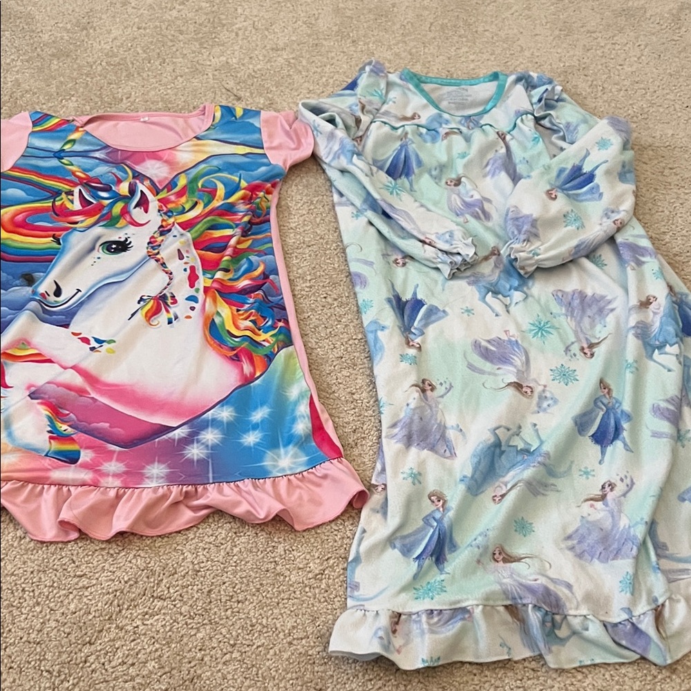 Disney Pink and Blue Unicorn Princess Nightgowns